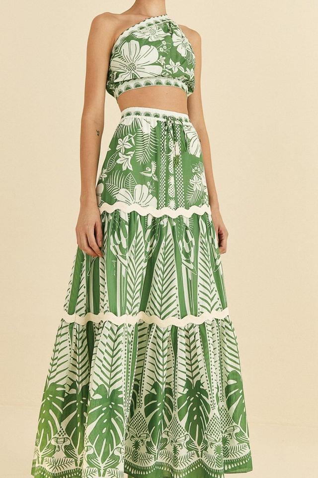 Off-White Macaw Elegance Maxi Skirt, MACAW ELEGANCE OFF-WHITE / XL Product Image