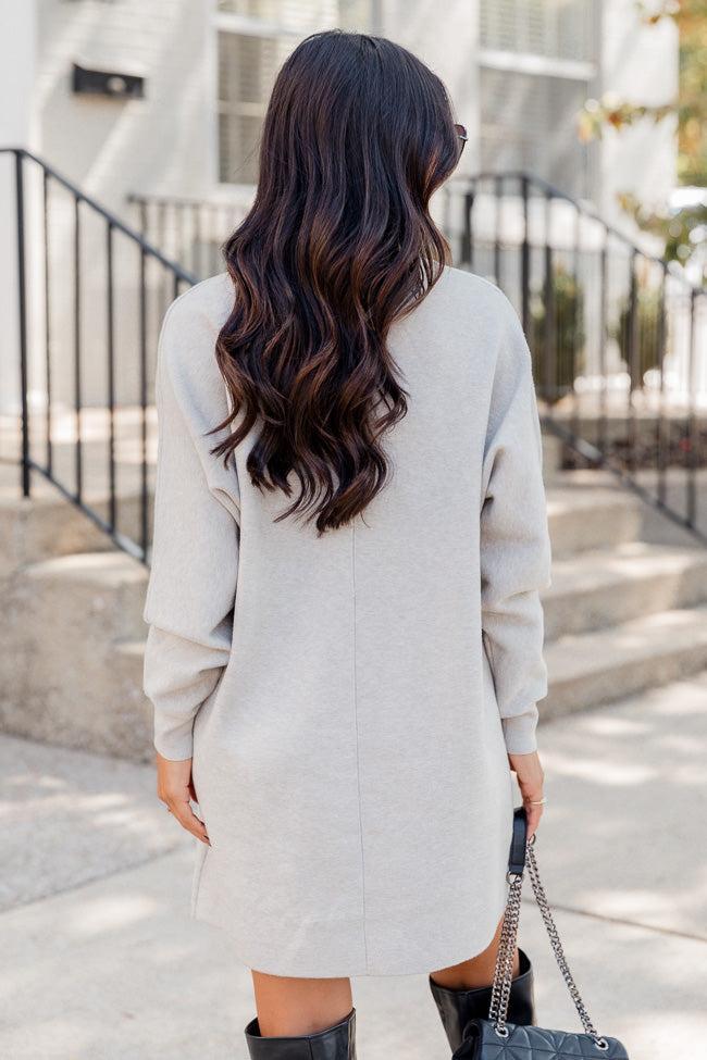 Just In Time Grey Turtleneck Sweater Dress FINAL SALE Product Image