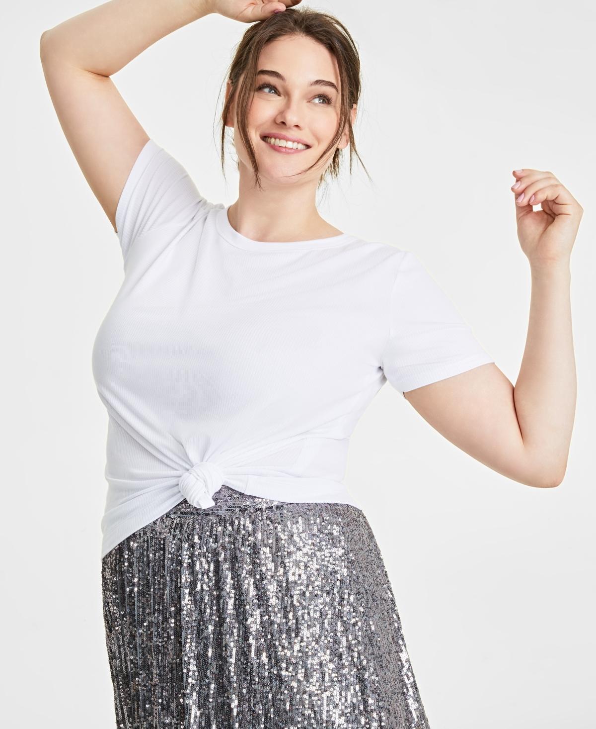 On 34th Womens Ribbed T-Shirt, Xxs-4X, Created for Macys Product Image