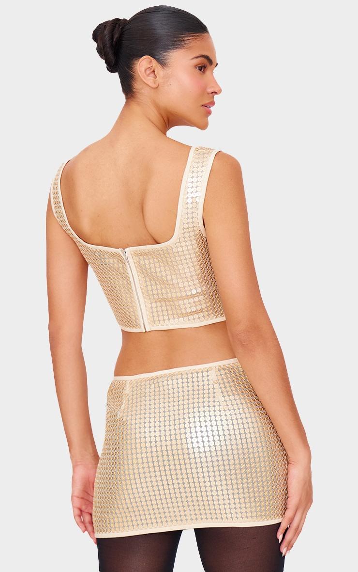 Gold Chain Sequin Corset Top Product Image