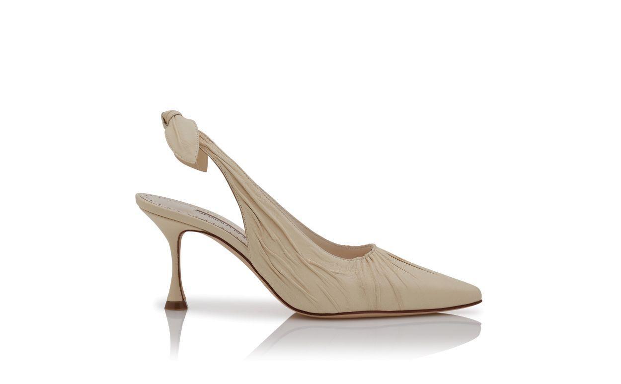 PELAGALO Light Cream Nappa Leather Slingback Pumps Product Image