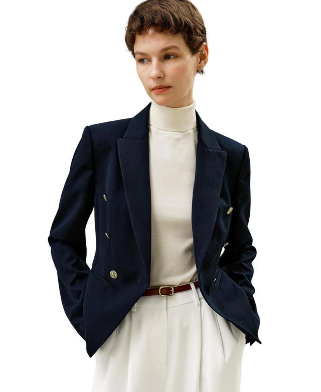 Lilysilk Womens Tailored Double-Breasted Blazer Product Image