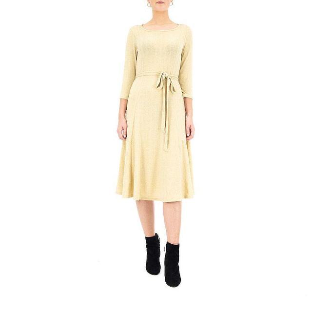 Womens Nina Leonard Sylvia Lurex Midi Dress Product Image