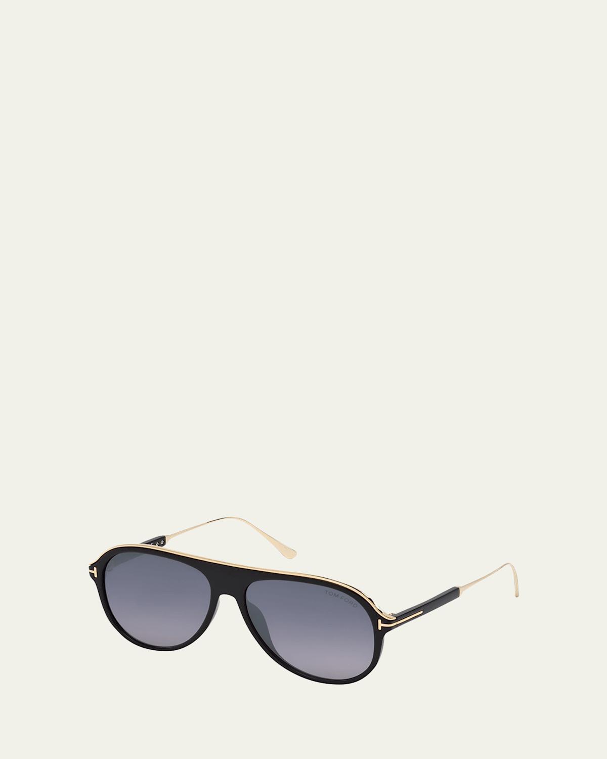 Mens Shield Acetate Sunglasses - Gradient Lens Product Image