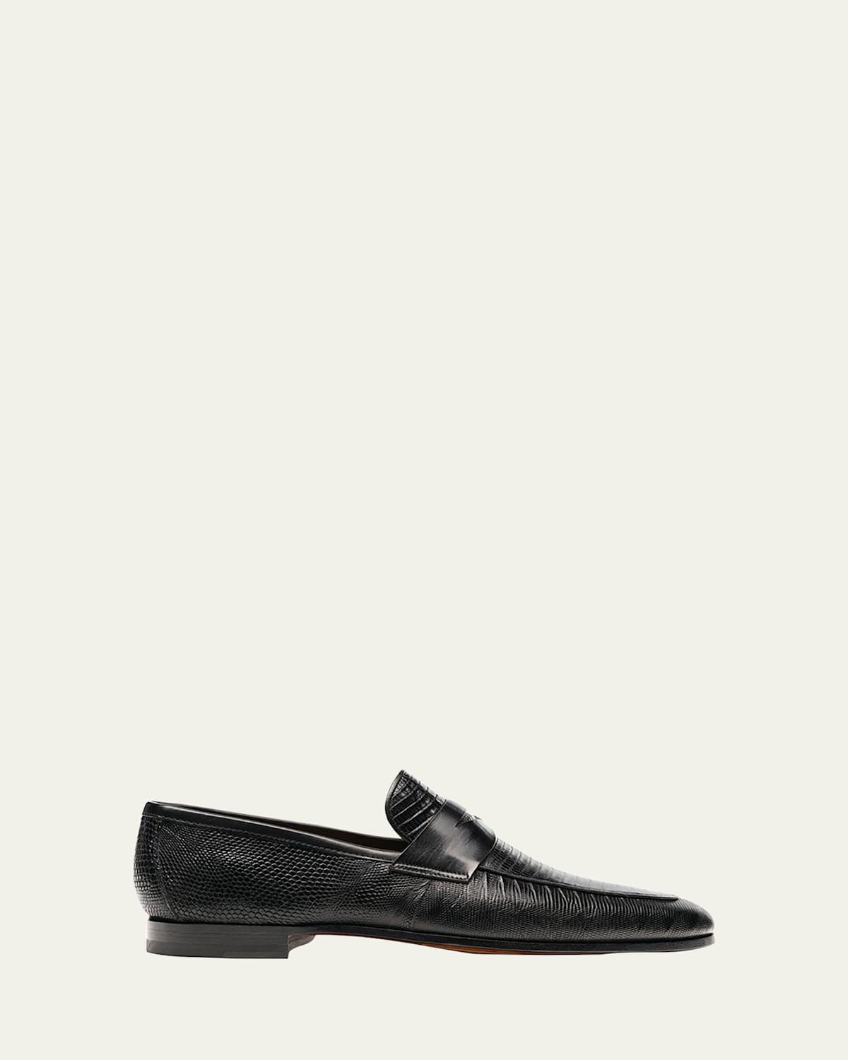 Mens Vincente Lizard Penny Loafers Product Image