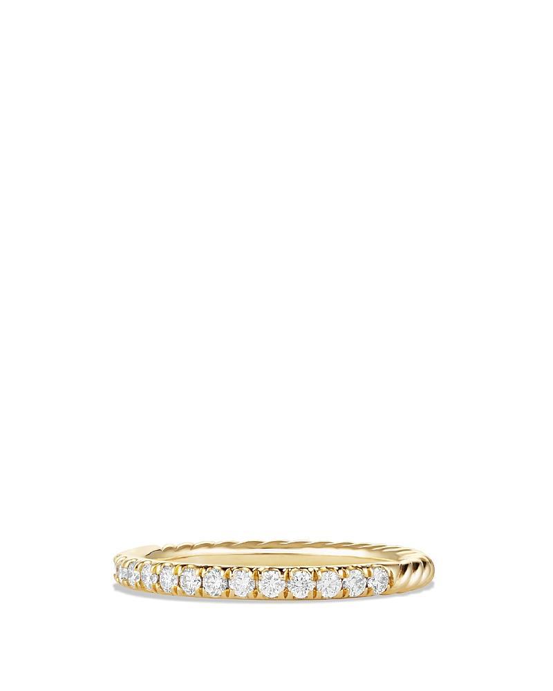 Womens Cable Collectibles Stack Ring in 18K Yellow Gold with Pav Diamonds Product Image