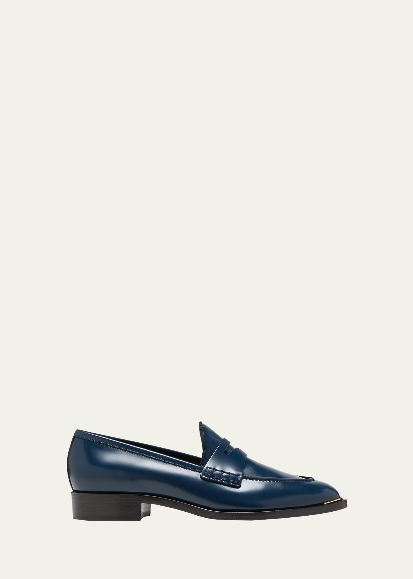 Calfskin Leather Penny Loafers Product Image