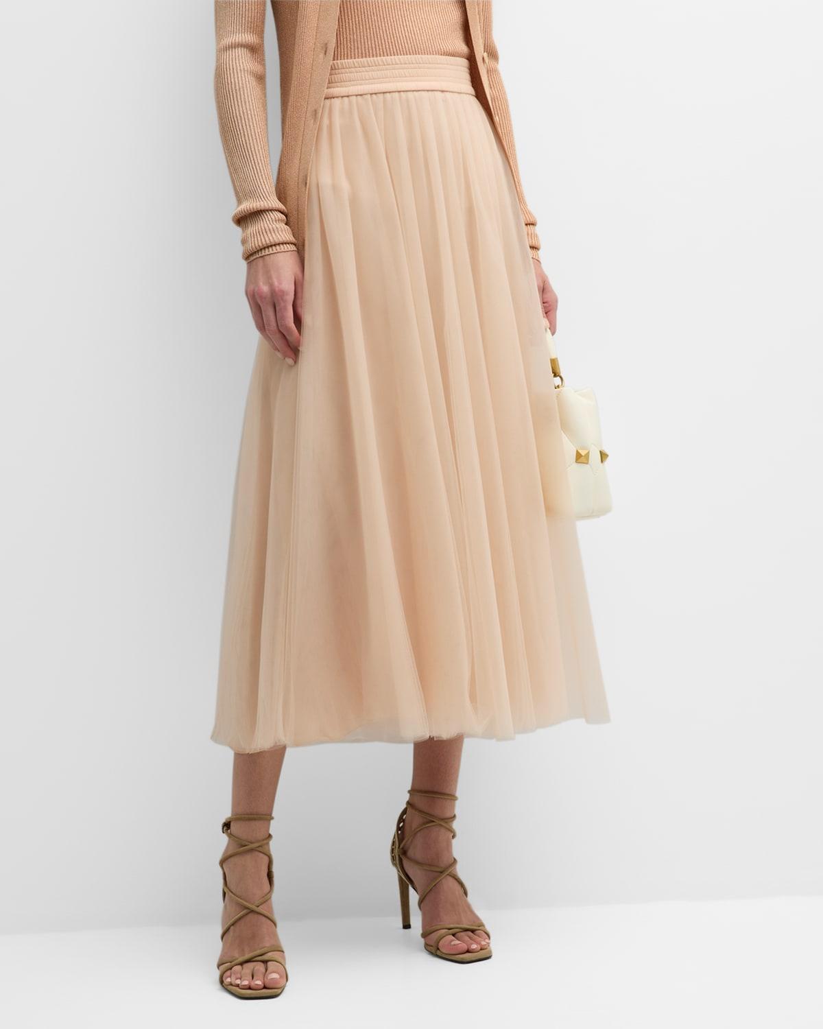 A-Line Tulle Midi Skirt Product Image