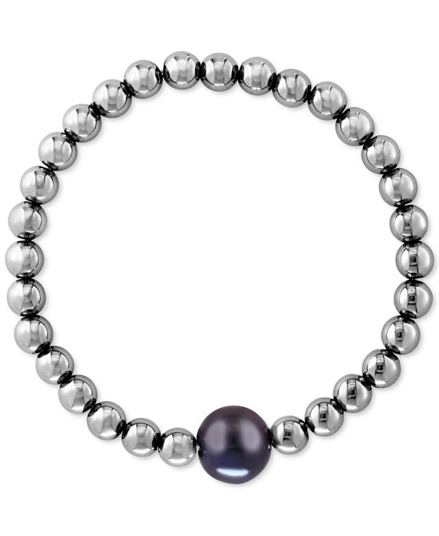 Effy Mens Black Freshwater Pearl (11mm) & Hematite Stretch Bracelet (Also in White Freshwater Pearl) Product Image