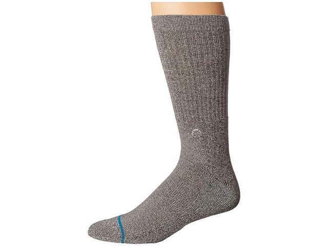 Stance Icon (Grey Heather) Men's Crew Cut Socks Shoes Product Image