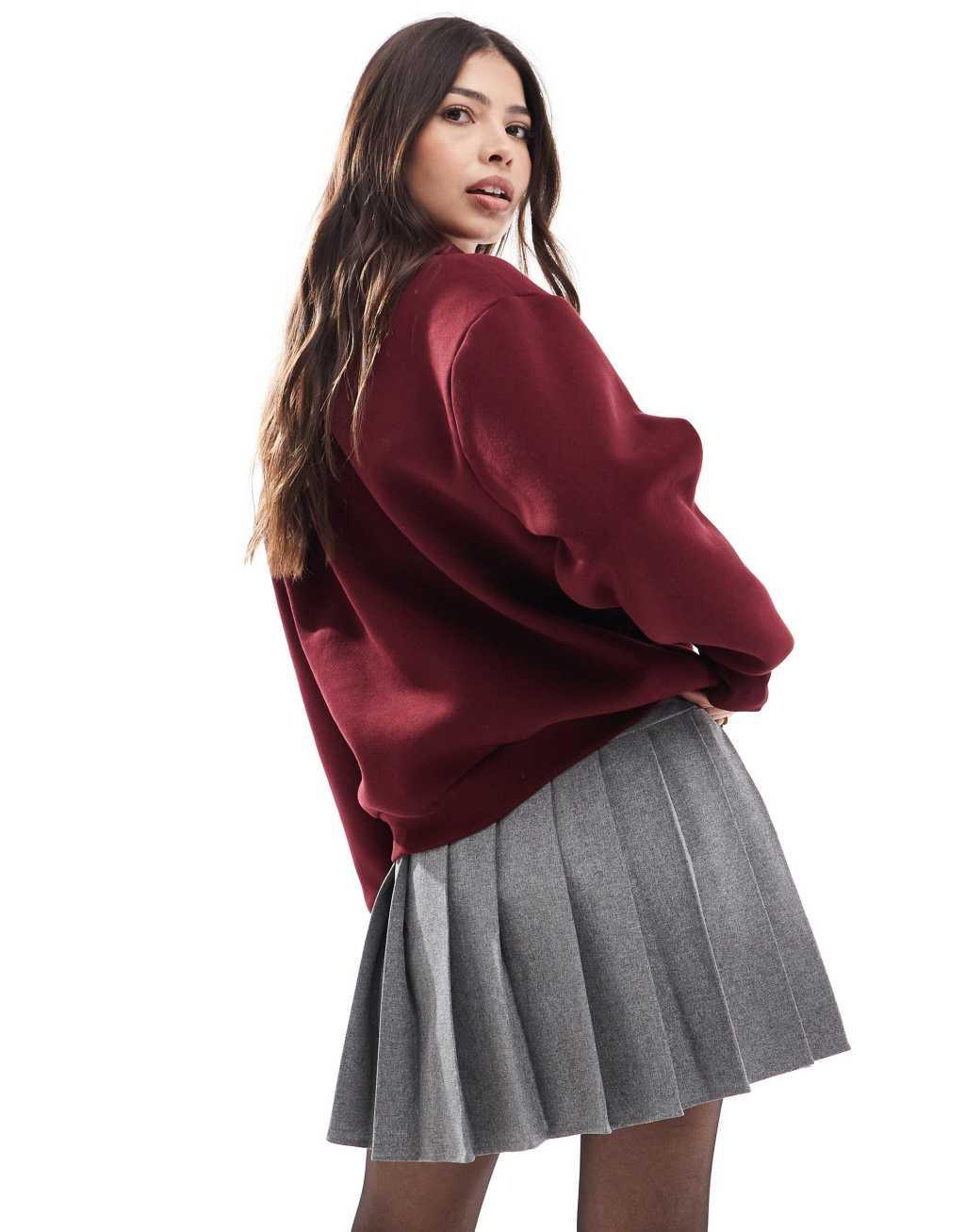 ASOS DESIGN pleated mini skirt in gray Product Image