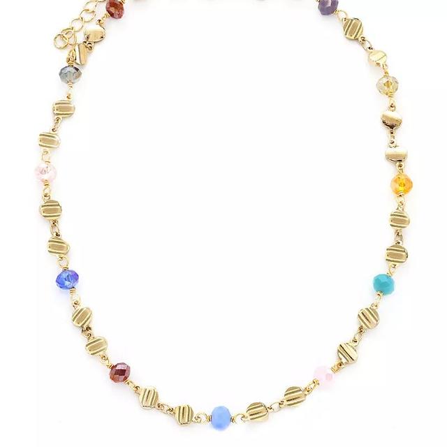 PANNEE BY PANACEA Gold Tone Multi Crystal Station Necklace, Womens Product Image