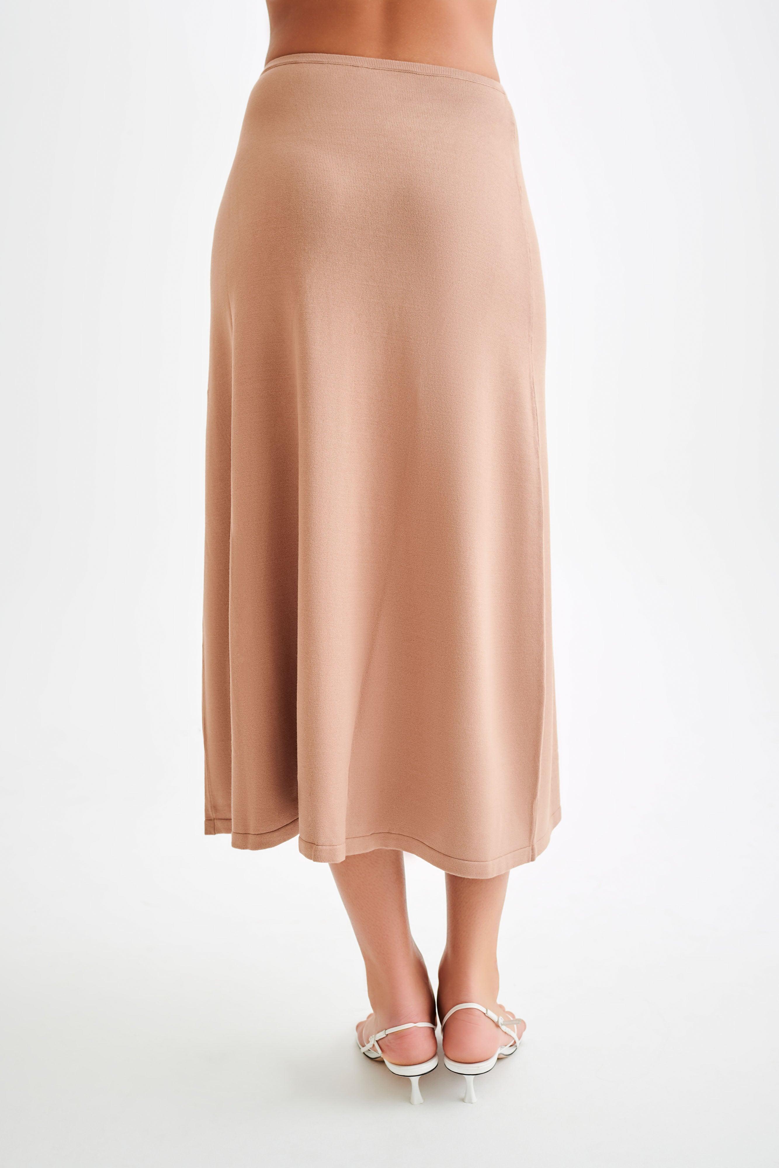 Diedre A-Line Knit Maxi Skirt - Pecan Product Image