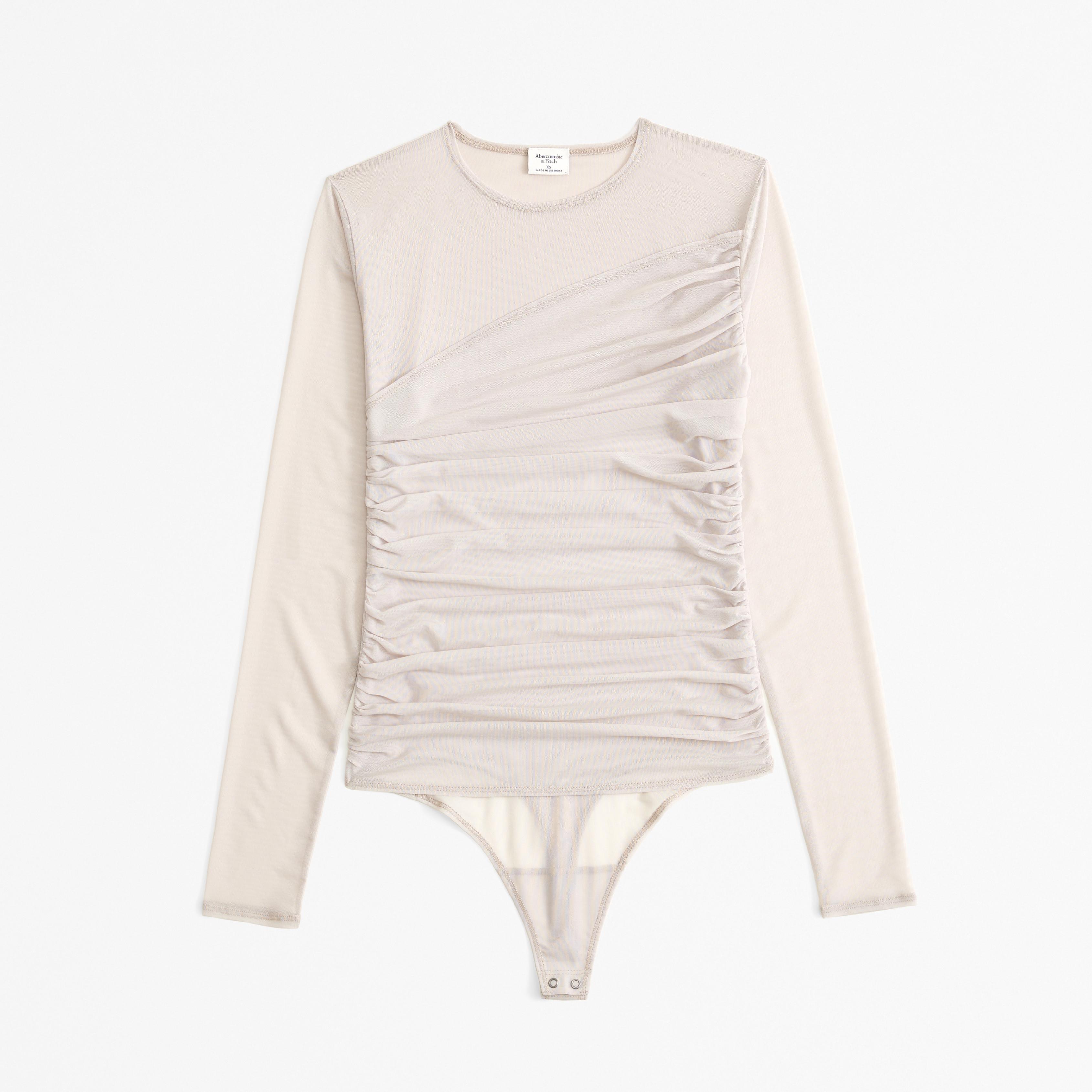 Long-Sleeve Layered Mesh Bodysuit Product Image