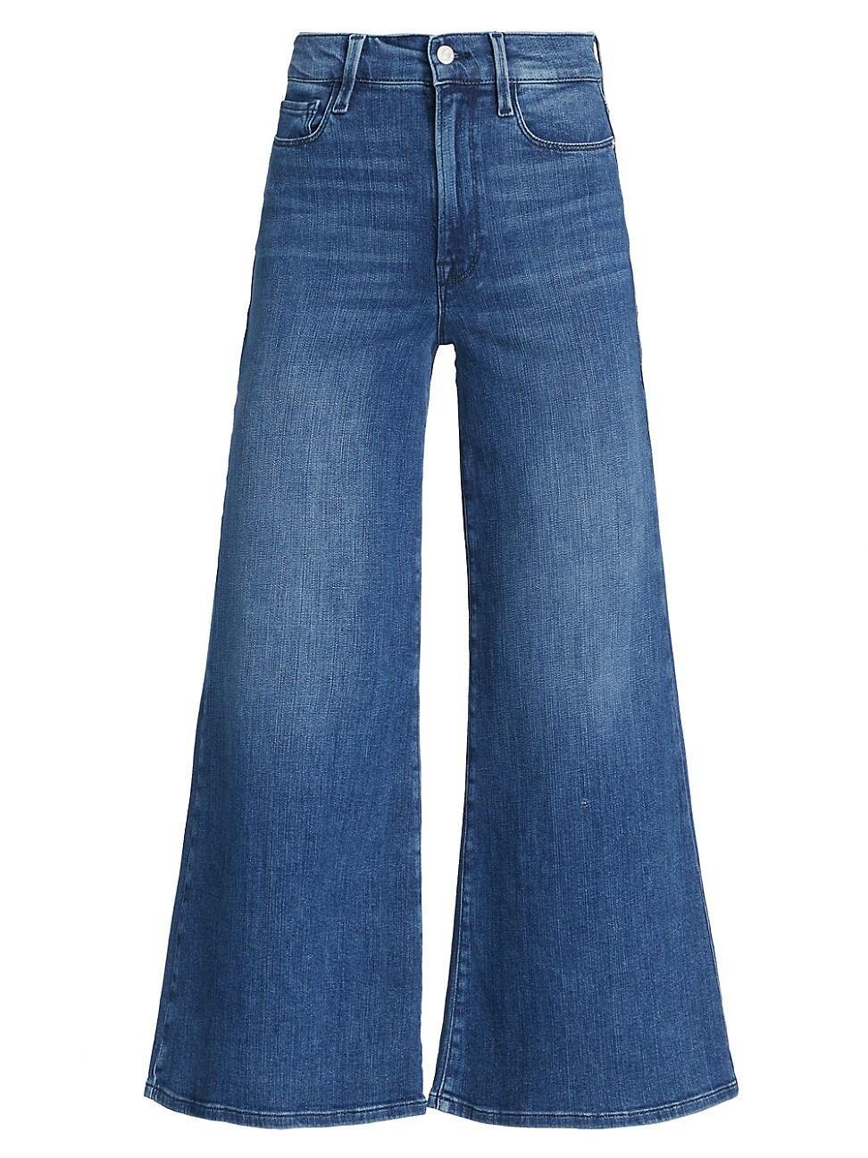 FRAME Le Palazzo Crop Wide Leg Jeans in Temple at Nordstrom, Size 32 Product Image