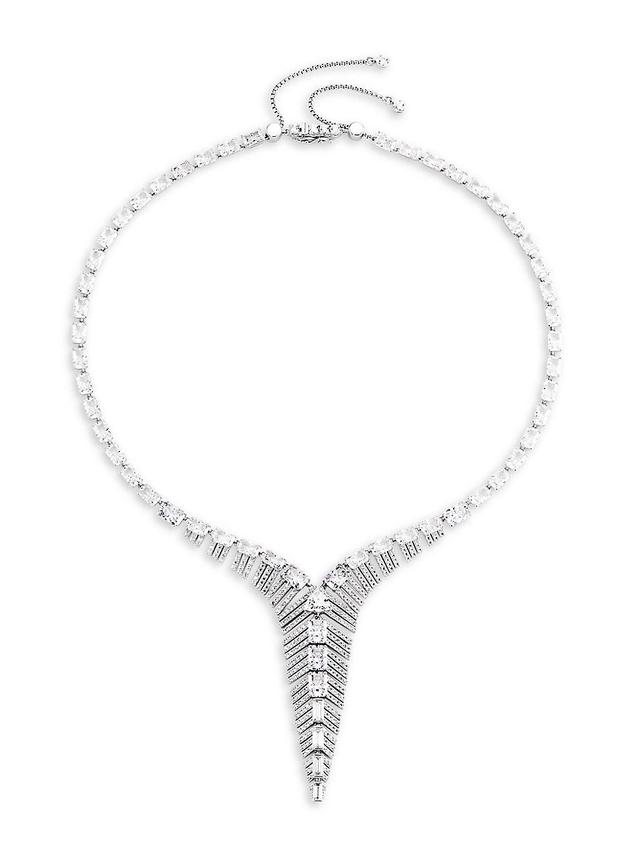 Womens Naomi Sterling Silver & Cubic Zirconia Deco Y-Necklace Product Image