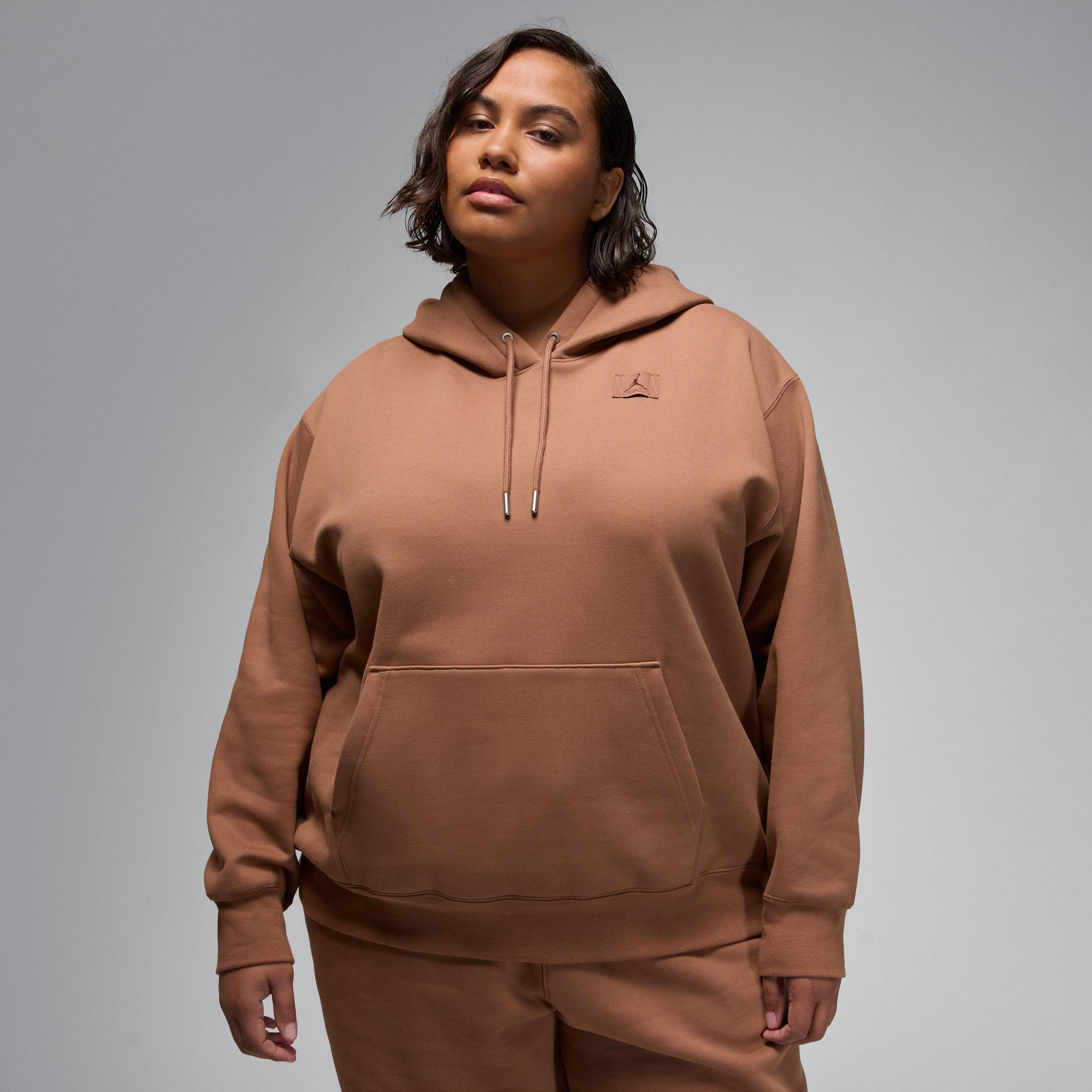 Women's Jordan Flight Fleece Satin-Lined Pullover Hoodie (Plus Size) Product Image