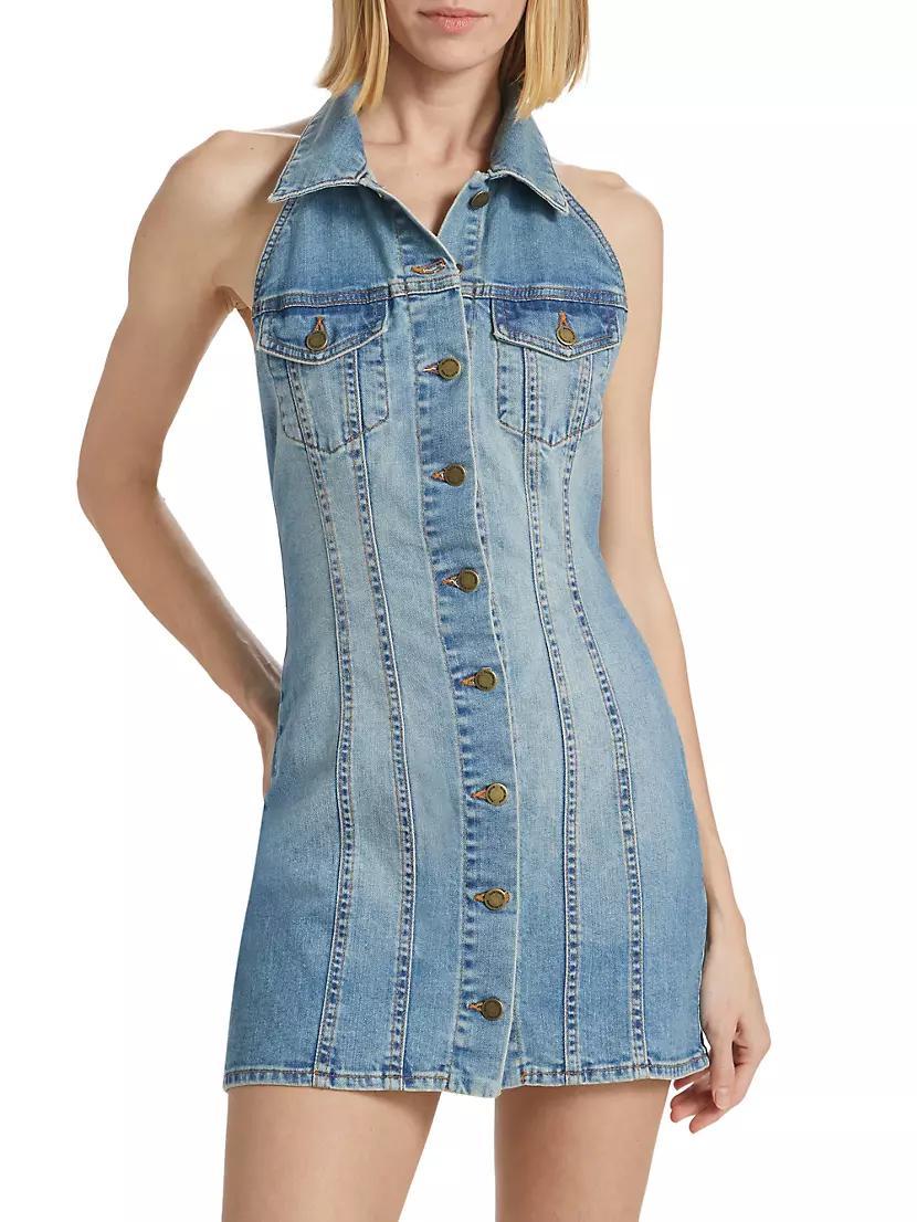 Susanna Denim Halter Minidress Product Image