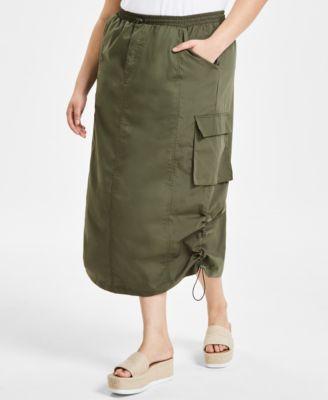 Trendy Plus Size Utility Cargo Midi Skirt Product Image