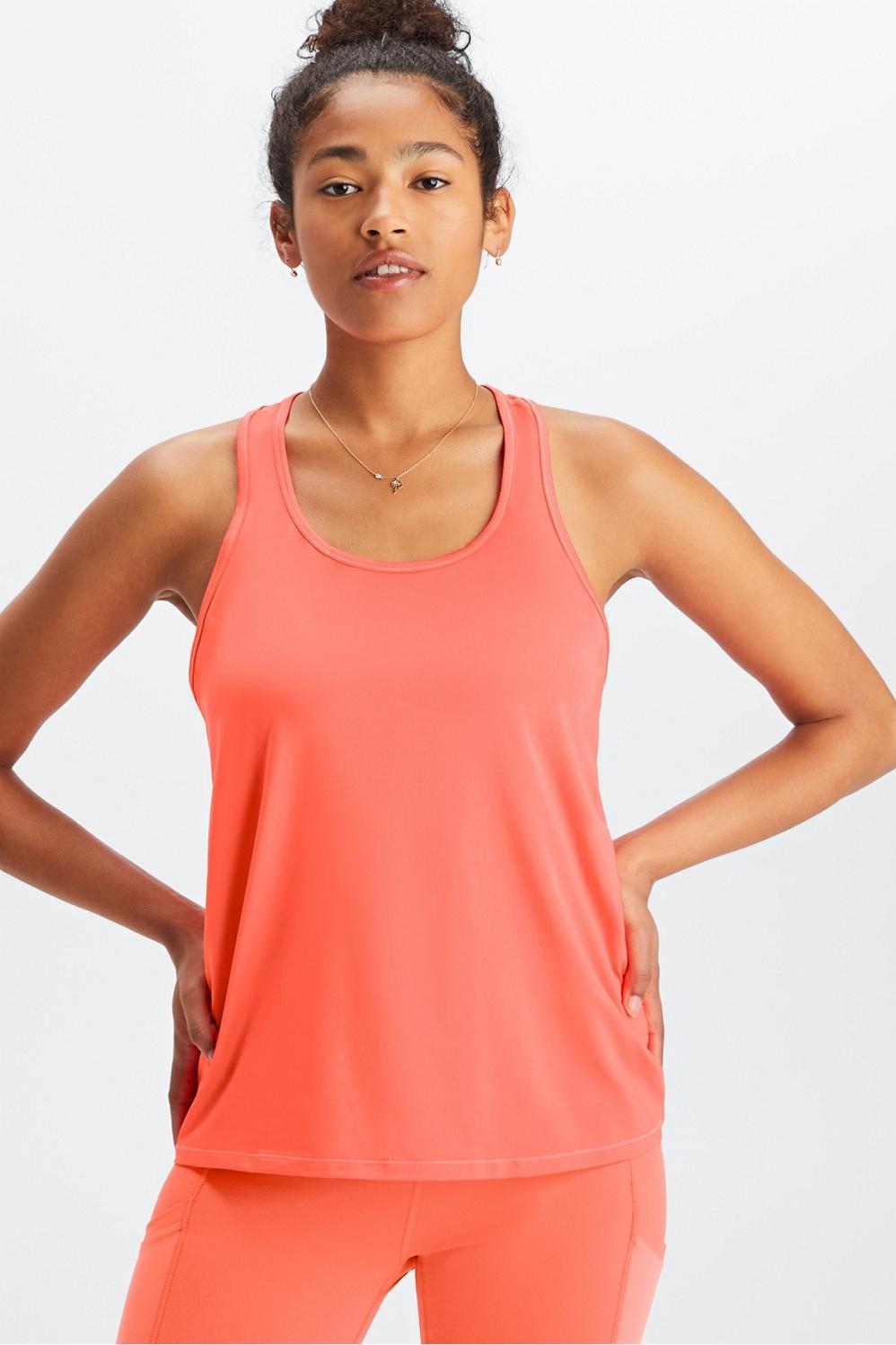 Fabletics Phoenix Lite Racerback Tank Womens orange plus Size 4X Product Image