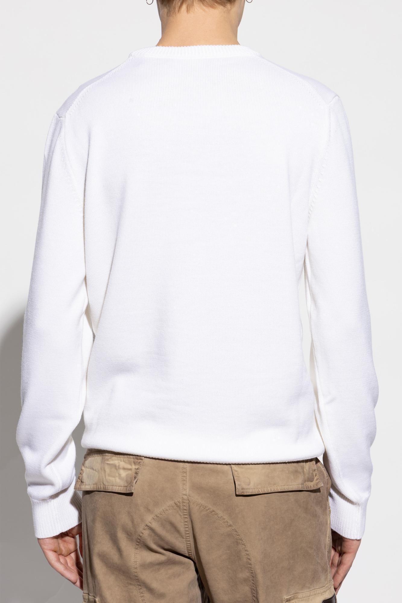 Sweater With Embroidered Logo In White Product Image