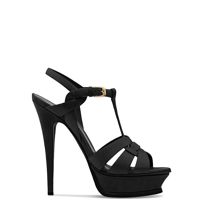 Saint Laurent Tribute Platform Sandals in Smooth Leather Product Image