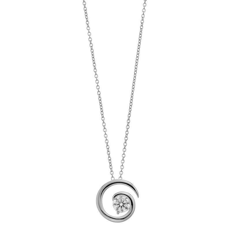 Stella Valentino Sterling Silver Lab Created Moissanite Open Eternity Circle Swirl Pendant Necklace, Womens Product Image