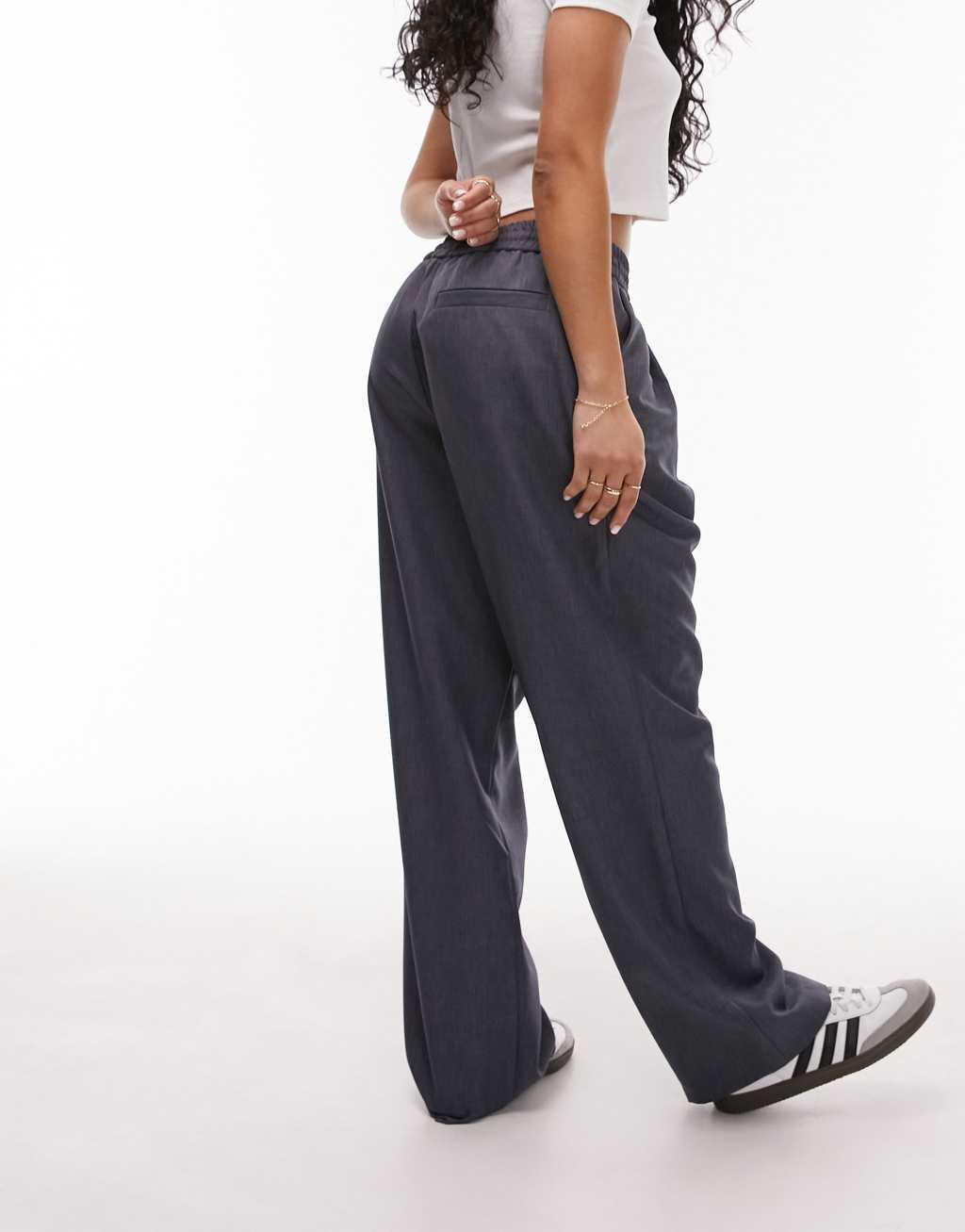 Topshop Hourglass straight leg smart sweatpants in blue Product Image