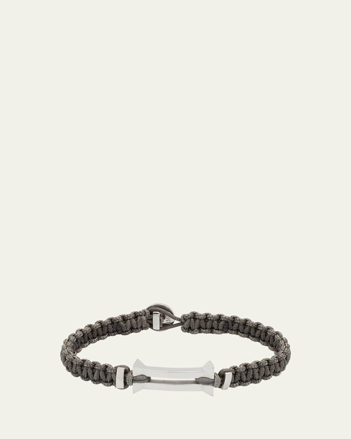 Mens 10K Gold Kenzo Woven Cord Bracelet Product Image