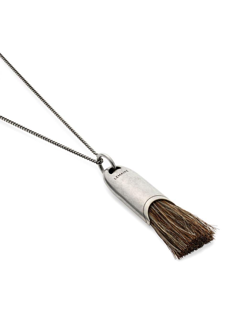 Personal Brush Necklace In Silver/brown Product Image