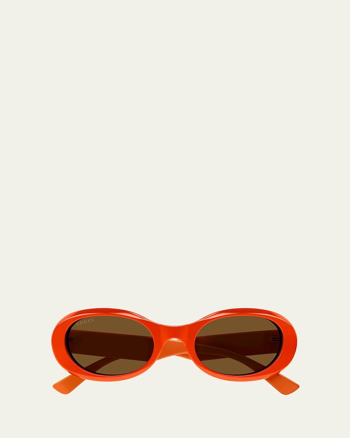 Logo Acetate Oval Sunglasses Product Image