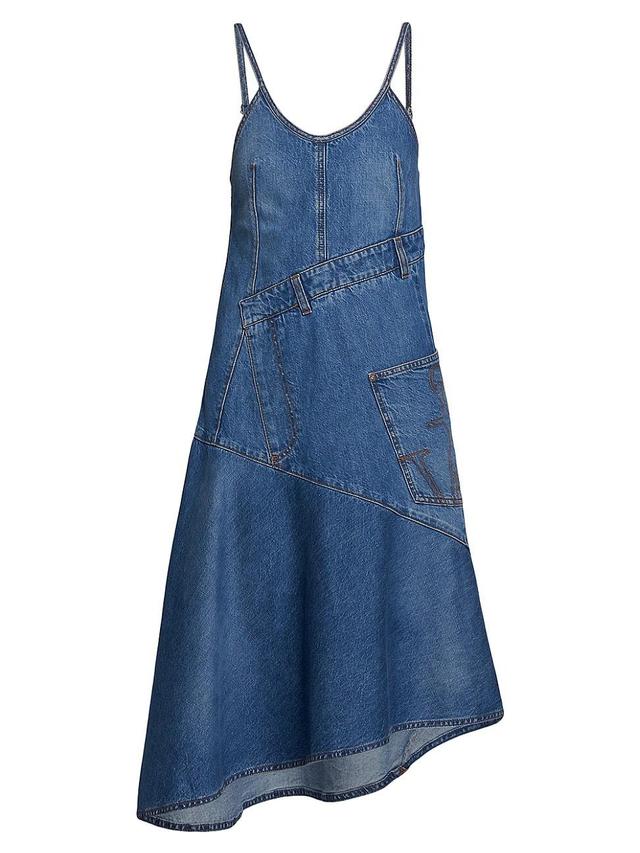 Womens Twisted Denim Midi-Dress Product Image