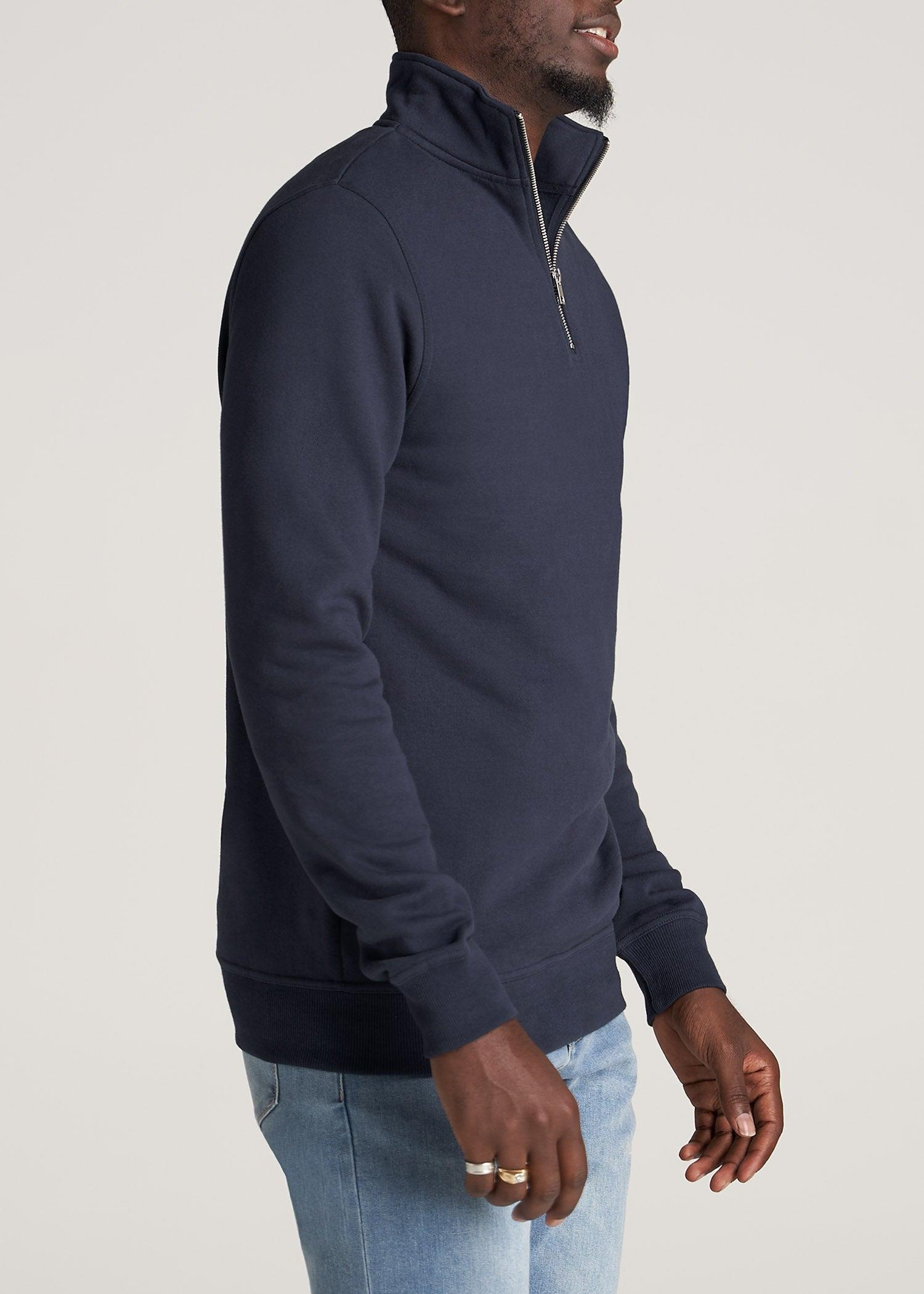 Wearever Fleece Quarter-Zip Tall Men's Sweatshirt in Navy Product Image