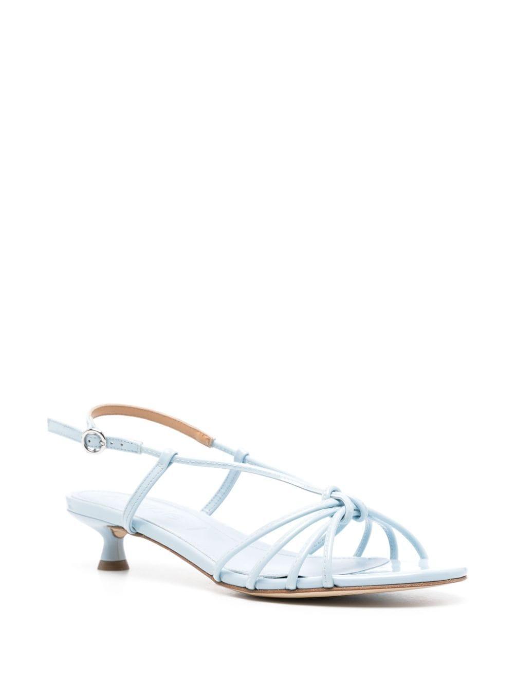 Rhonda Glossed-leather Sandals In Blue Product Image