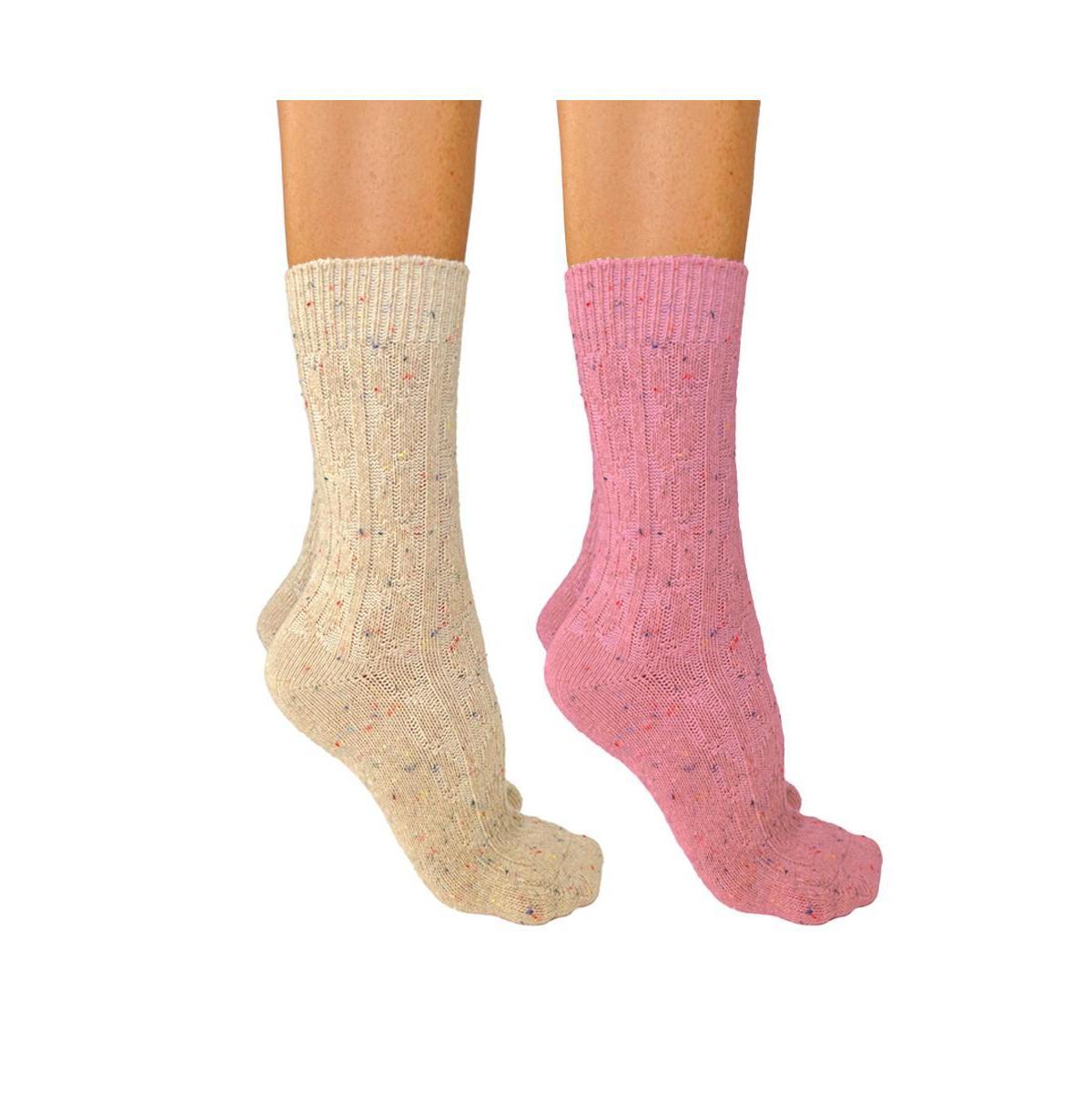 Stems Womens Sprinkle Wool Crew Socks - Set Of Two - Pink Product Image