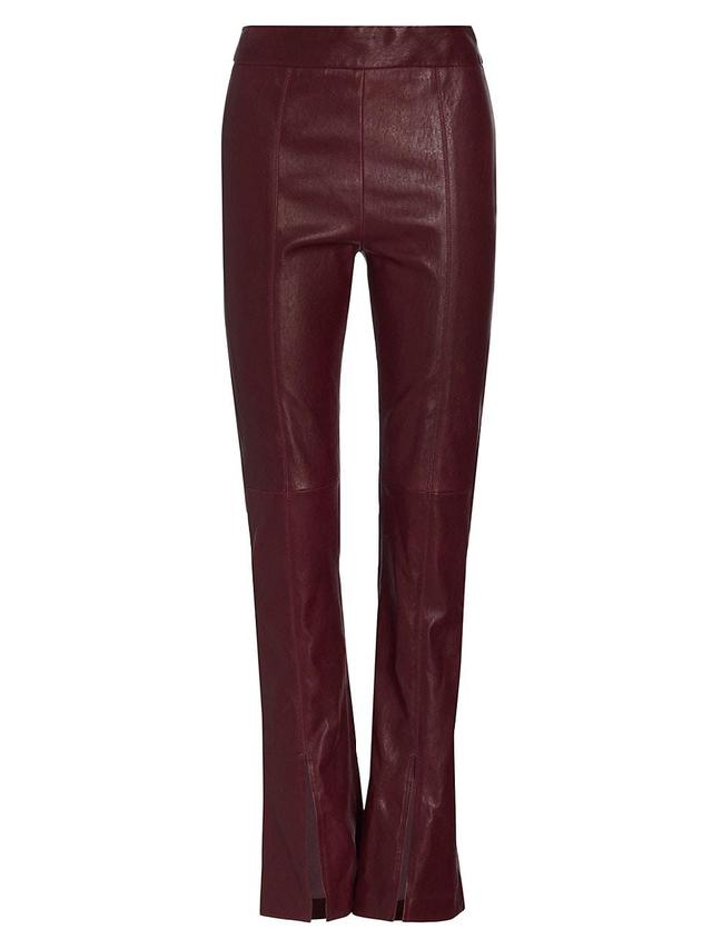 Womens Skinny Love Leather Slit-Front Pants Product Image