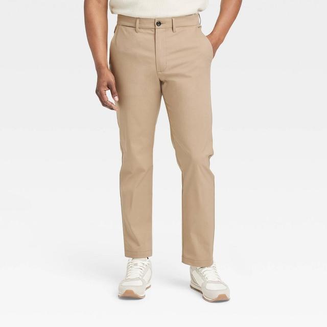 Mens Slim Fit Tech Chino Pants - Goodfellow & Co Tan 34x34 Product Image