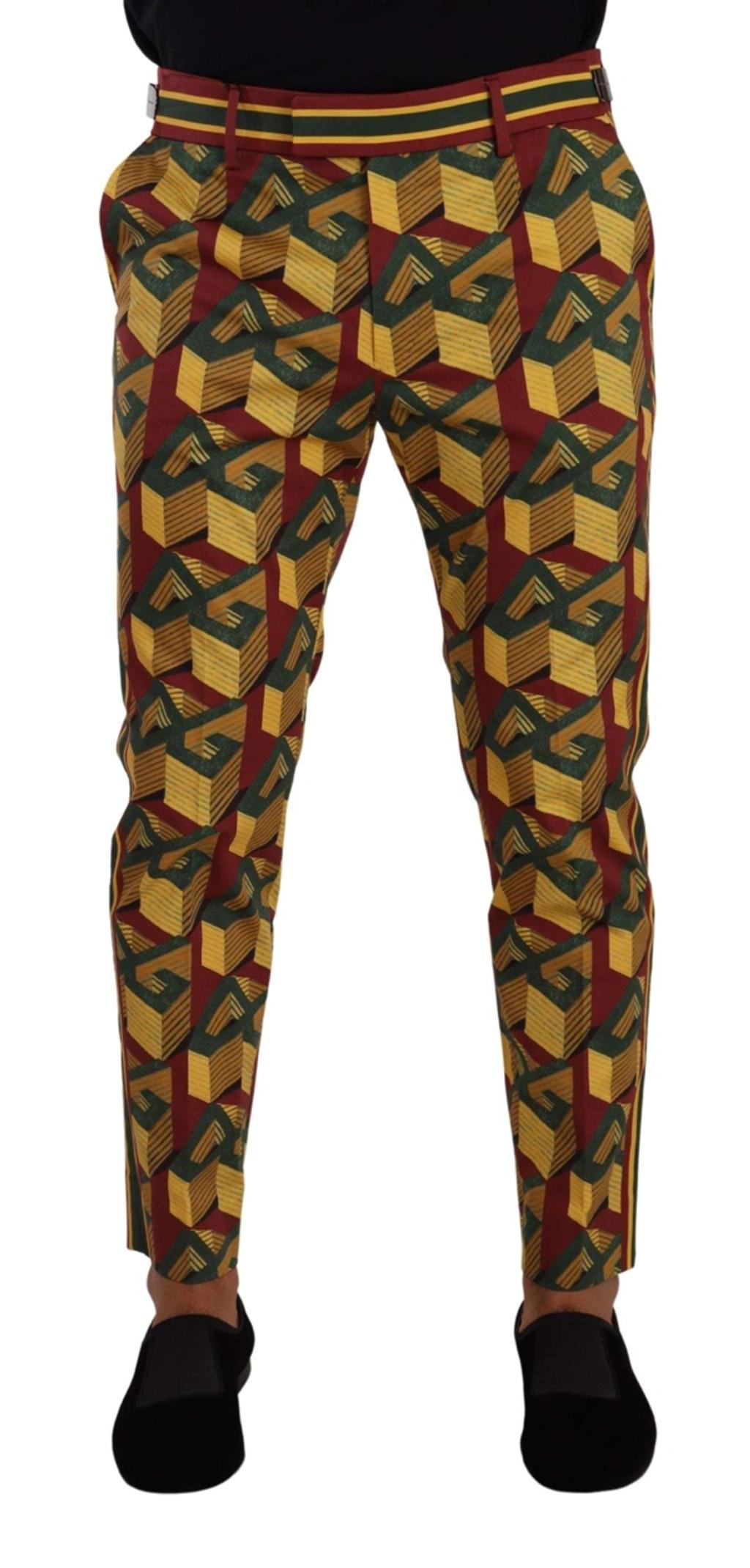 Multicolor Logo Mania Cotton Tapered Trouser Pants Product Image