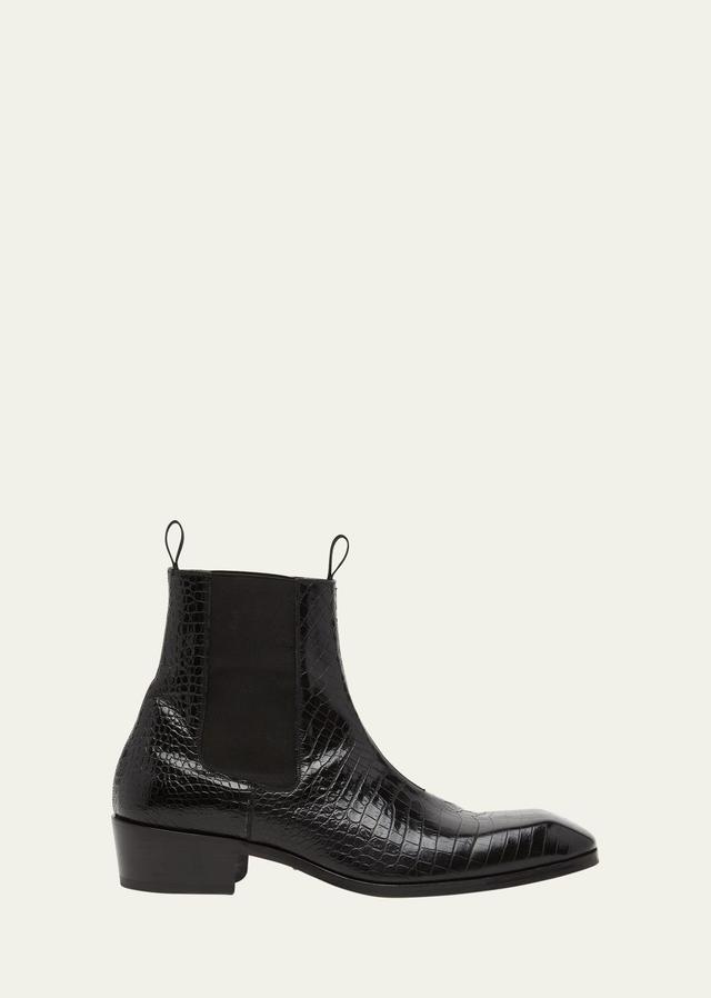 Mens Bailey Croc-Effect Chelsea Boots Product Image