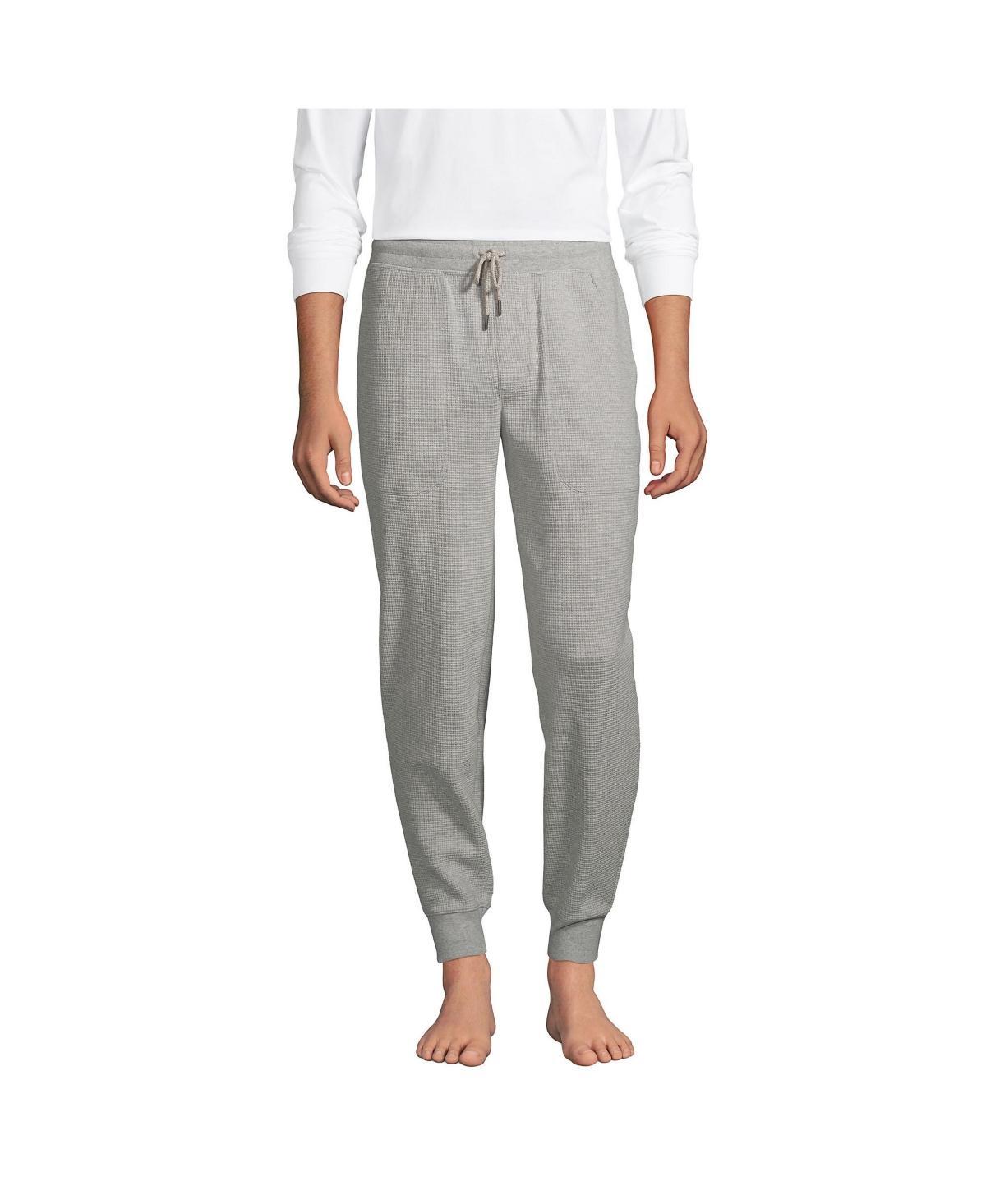 Big & Tall Lands End Waffle Jogger Pajama Pants, Mens Gray Grey Product Image