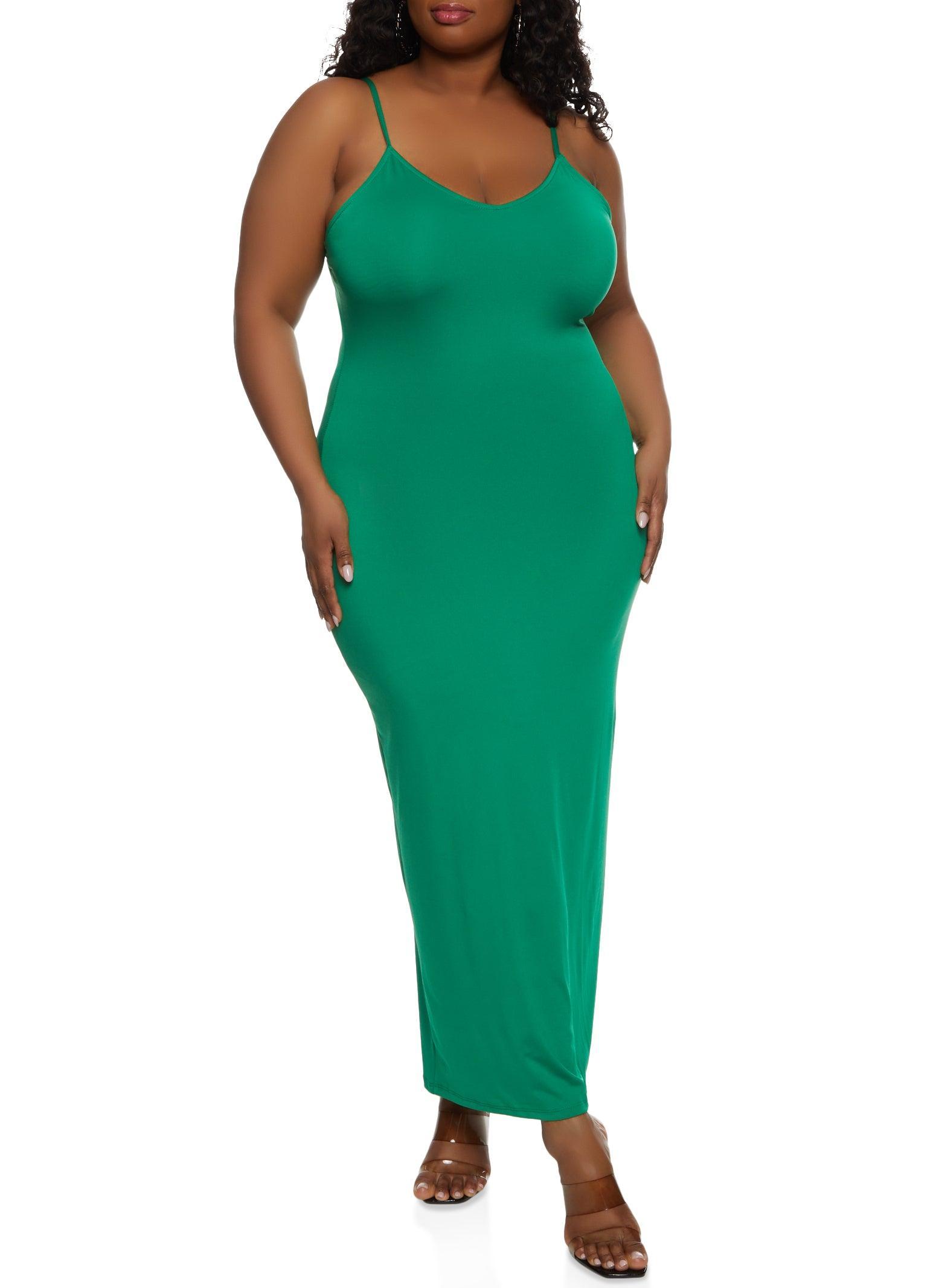 Womens Plus Size Scoop Neck Bodycon Maxi Dress Product Image