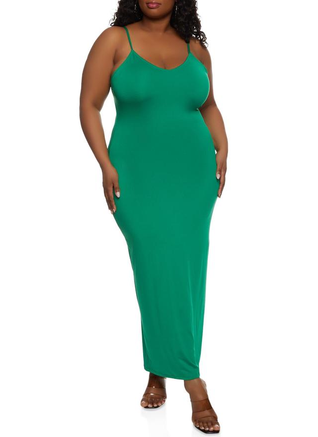 Womens Plus Size Scoop Neck Bodycon Maxi Dress Product Image