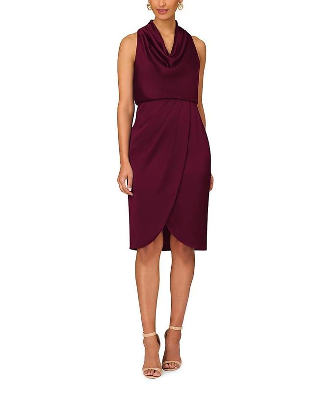 Womens Cowl-Neck Cocktail Dress Product Image