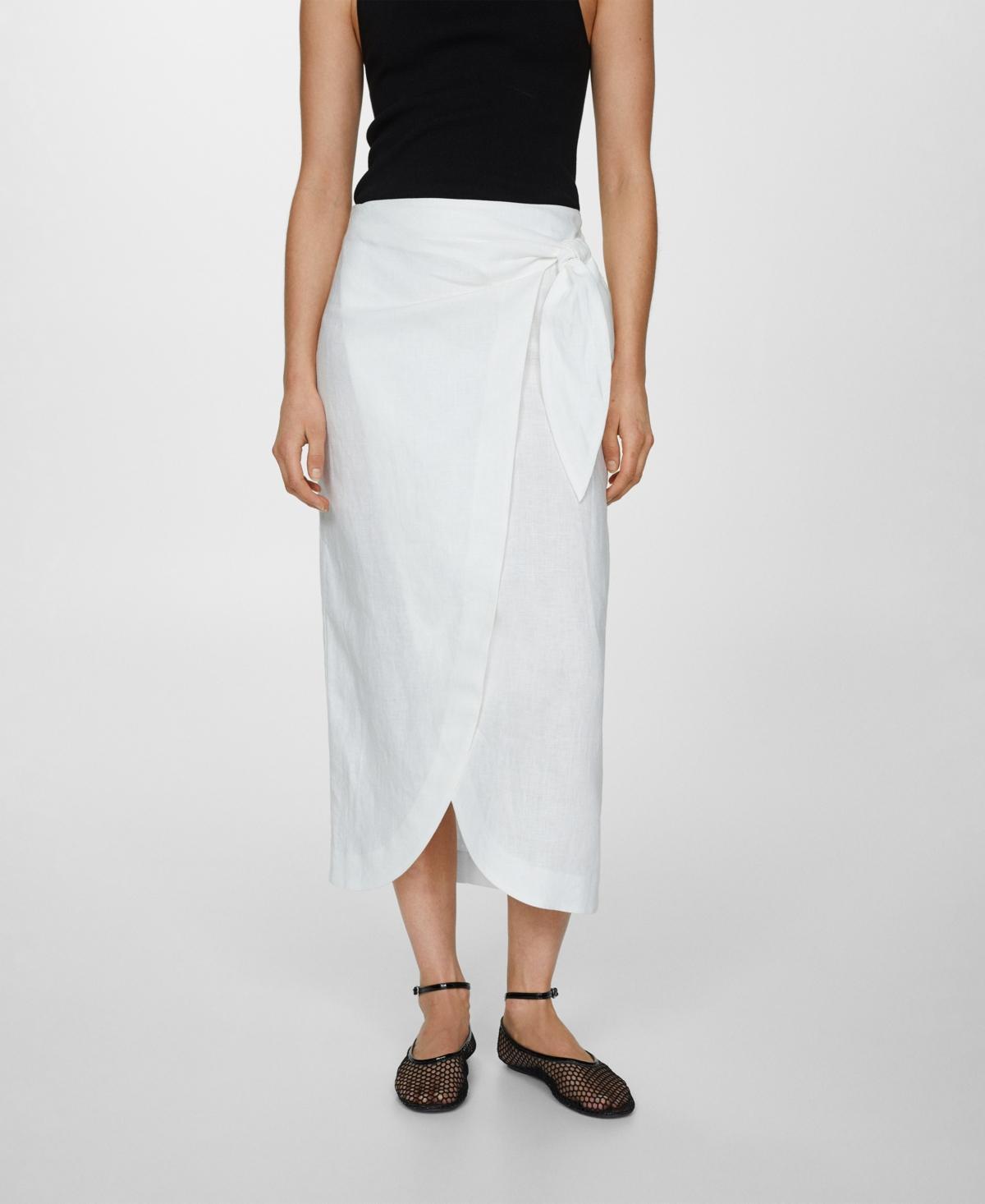 Mango Womens Bow Linen Skirt Product Image