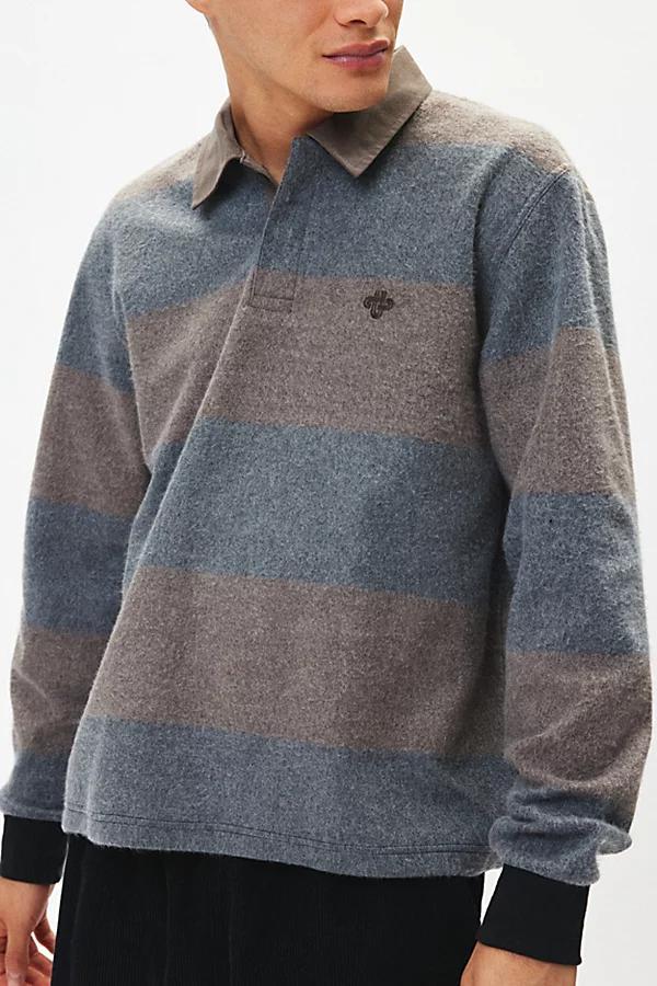 Urban Outfitters UO Richmond Brushed Stripe Rugby Shirt Top Mens at Urban Outfitters Product Image