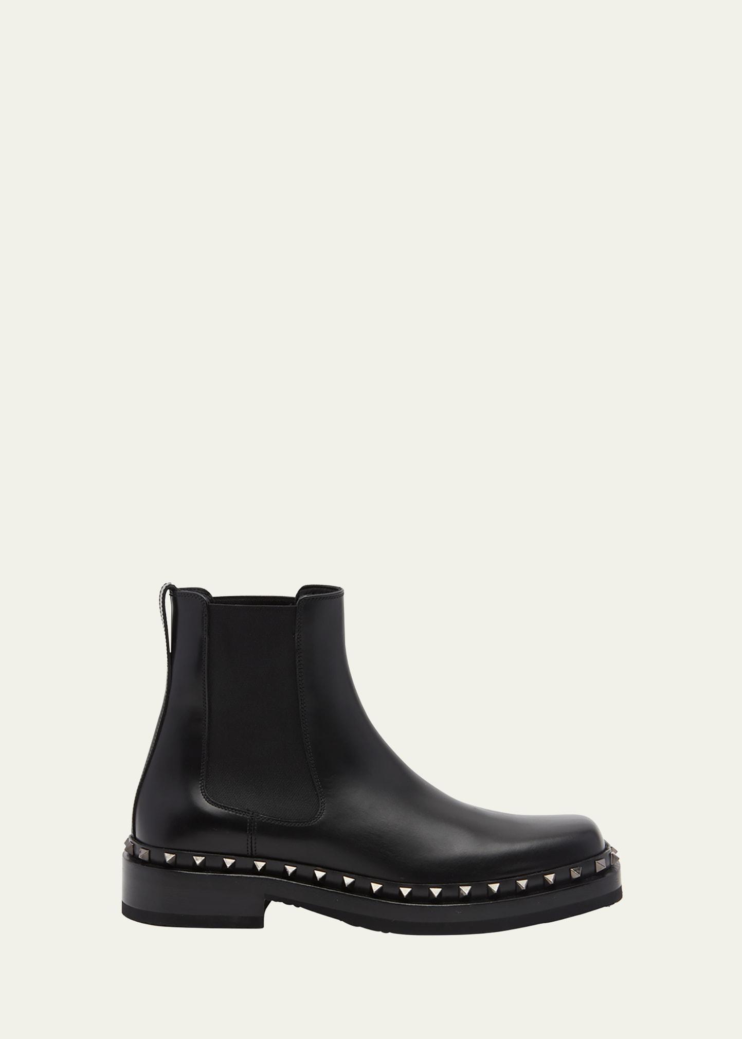 Mens Rockstud Beatle Leather Chelsea Boots Product Image