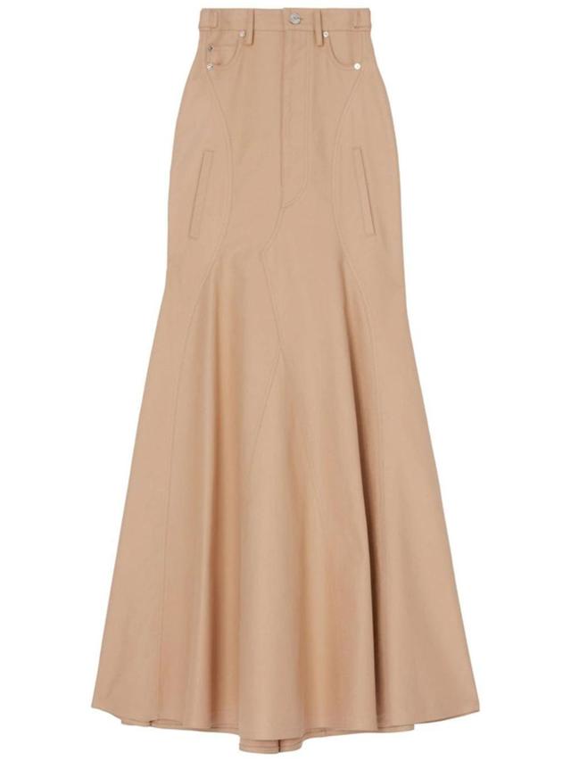 BURBERRY Contoured Trumpet Skirt In Neutrals Product Image