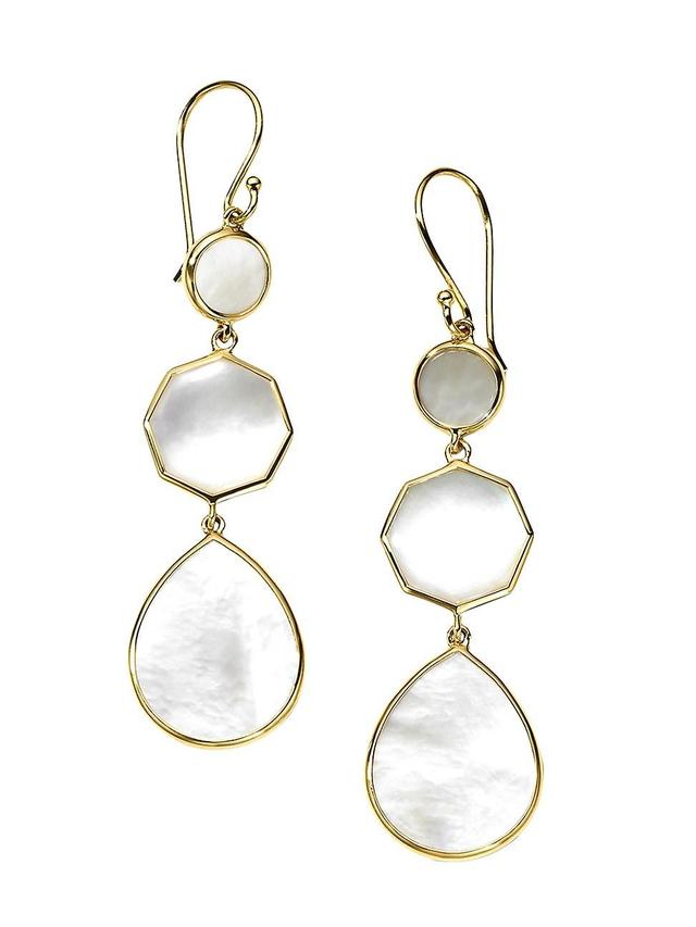 Womens Small Crazy 8s 18K Yellow Gold & Mother-Of-Pearl Triple-Drop Earrings Product Image