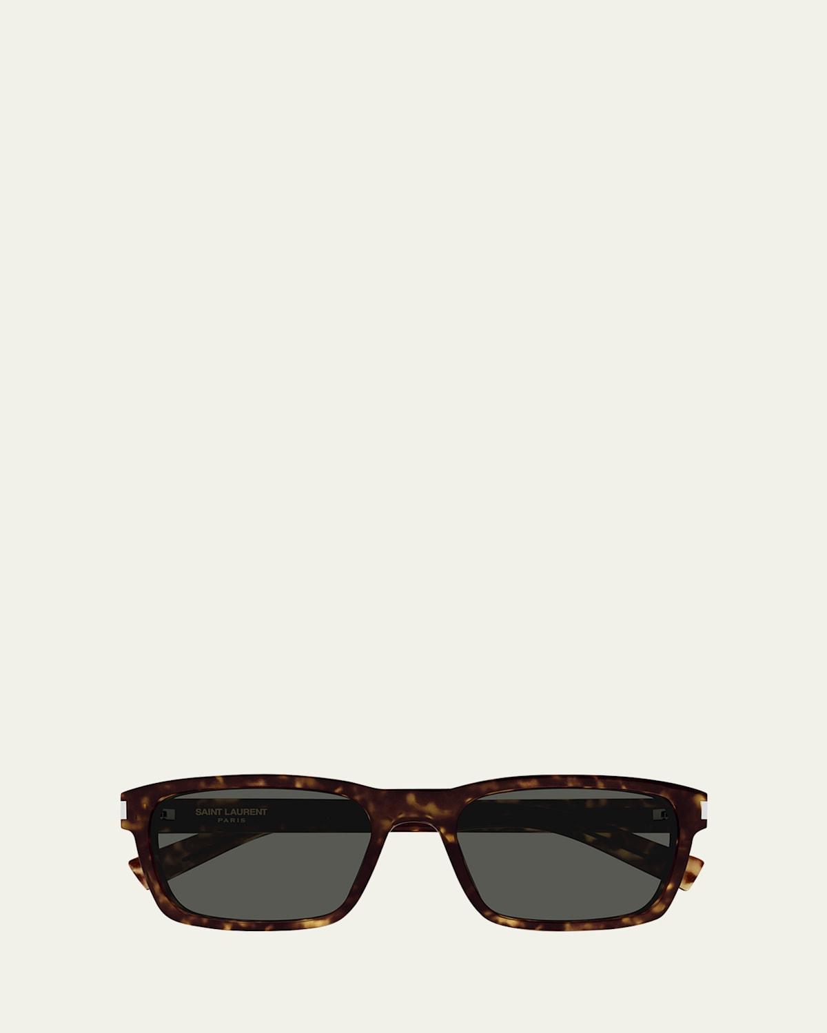 Mens Rectangle Acetate Sunglasses with Logo Detail Product Image