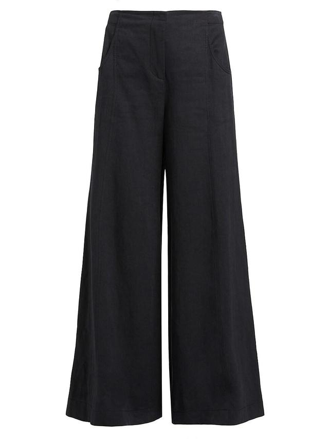 Womens Demie Linen-Blend Wide-Leg Pants Product Image